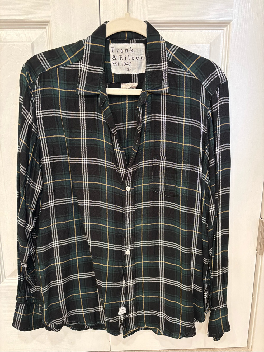 Frank & Eileen Women’s Black and Green Plaid Button-Up Shirt